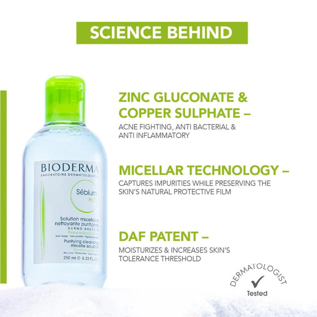 Bioderma Sebium H2O Purifying Micellar Cleansing Water And Makeup Removing Solution